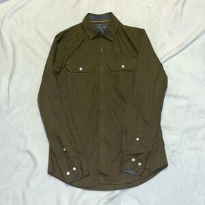 Olive green men’s button up